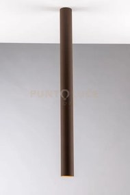Plafoniera-faretto fluke tonda corten 1 luce attacco gu10 5,5x5,5x75cm
