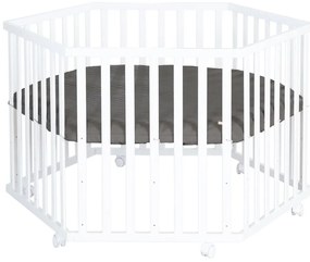 Lettino bianco con altezza regolabile e ruote 112x97 cm – Roba