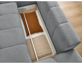 Divano angolare grigio scuro allungabile e con contenitore (penisola a sinistra/chaise lounge) con rivestimento in ciniglia Everest – Bobochic Paris