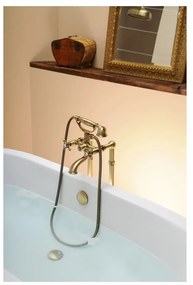 Rubinetto per vasca da bagno in argento lucido/dorato da parete (con due uscite) Antea – Sapho