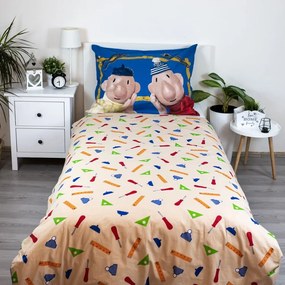 Set copripiumino e federa da bambini in cotone per letto singolo 140x200 cm Pat a Mat – Jerry Fabrics