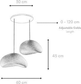 Brilagi - Lampadario sospeso su cavo WABI SABI 2xE27/40W/230V, bianco