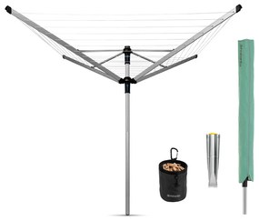 Stendino da giardino argentato 50 m Lift-o-Matic Advance – Brabantia