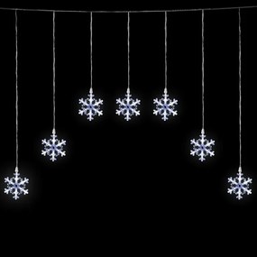 Aigostar - Catena luminosa natalizia LED per esterni 84xLED/230V 1,2x1m IP44 bianco freddo con fiocchi di neve