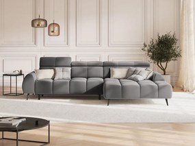 Divano angolare Alyse con regolazione elettrica 5 posti in velluto - L295 cm