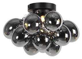 Plafoniera Smart Nera con Vetro Fumé 3 luci incl. Zigbee G9 - Uvas