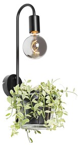 Applique moderna nera con vetro - Roslini