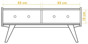 Panca con vano portaoggetti in legno di quercia con seduta arancione Retro - The Beds