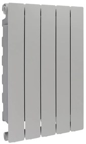 Radiatore acqua calda PRODIGE MODERN in alluminio, 5 elementi, interasse 600 mm, silver