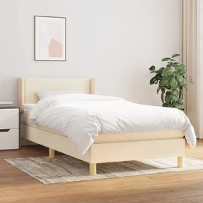 Giroletto A Molle Con Materasso Crema 90x190 Cm İn Tessuto /