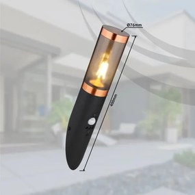 Globo 3157BCS-Applique da esterno con sensore BOSTON 1xE27/15W/230V IP44 nero/rame