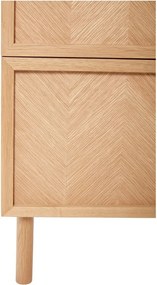 Comodino in legno di quercia naturale con motivo a spina di pesce Herringbone - Hübsch