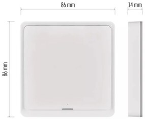 Interruttore 1 bottone GoSmart 1xCR2430 Tuya bianco