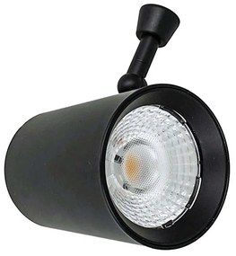 Faro Led Da Binario Trifase 30W 4000LM D85 Carcassa Nera 3000K CRI 80 Angolo 35 Trasformatore Separabile Escluso