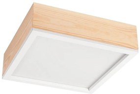 Plafoniera NATURAL SQUARE 2xE27/15W/230V 31x31 cm pino/bianco