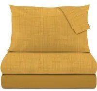 Completo letto matrimoniale arancio falso unito cotone