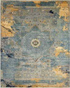 Mamluk Tappeto 340 x 280 Blu (Pakistan) Annodato A Mano