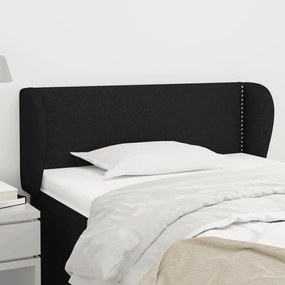 Testiera ad orecchio nera 83 x 23 x 78/88 cm in tessuto