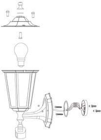 EGLO 22464 - Lampada da esterno con sensore LATERNA 5 1xE27/60W/230V