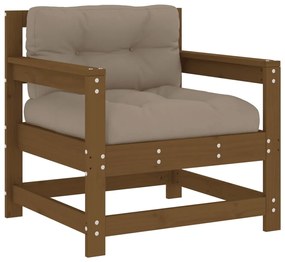 Sedie da giardino con cuscini 2pz legno massello di pino miele