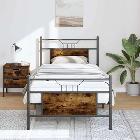 Giroletto Senza Materasso Rovere Fumo 90x190 Cm İn Truciolato /