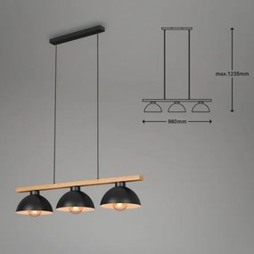 Brilo - Lampadario a sospensione con filo 3xE27/40W/230V
