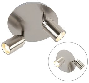 Faretto da bagno moderno in acciaio 2 luci IP44 - Ducha