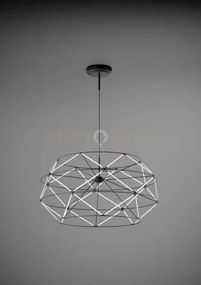 Euclide lampadario sospeso 70cm a led 2700k 4805lm 62w colore nero ...