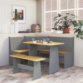 Panca Angolare Reıne 151 Cm İn Pino Marrone Ambra E Grigio /