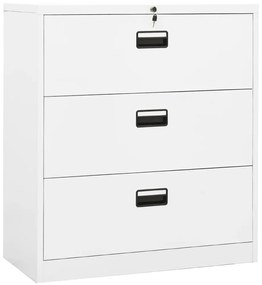 Armadio Classificatore Bianco 90x46x103 Cm İn Acciaio /