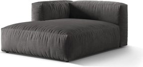 Parte divano componibile grigio (con penisola a sinistra) con rivestimento in velluto Martina – Micadoni