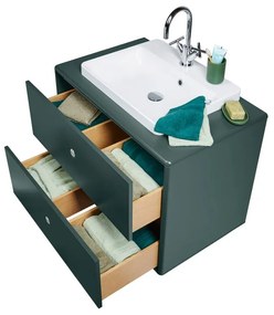 Mobile sospeso verde scuro con lavabo senza miscelatore 80x62 cm Color Bath - Tom Tailor