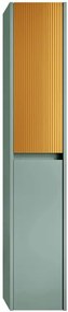 Colonna per mobile bagno Niwa 2 ante P 27 x L 30 x H 160 cm laccato opaco verde timo con vetro senape cannettato
