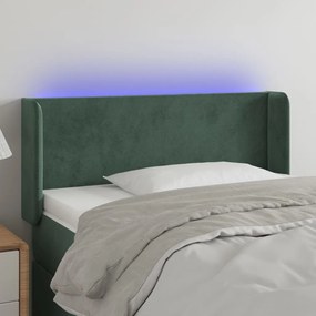 Testiera A Led Verde Scuro 83x16x78/88 Cm İn Velluto /