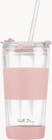 Tazza termica in vetro borosilicato con cannuccia Fuori
