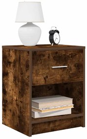 Comodino Con Cassetto Rovere Fumo 40x34x50 Cm /