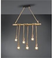 Sospensione Vintage Wilma Barra Bamb E Corda L100 cm Trio Lighting