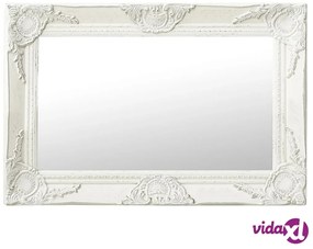 vidaXL Specchio da Parete Stile Barocco 60x40 cm Bianco