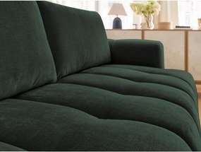 Divano verde allungabile e con contenitore rivestito in ciniglia 251 cm Fuji – Bobochic Paris