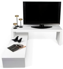 Tavolo TV Bianco Variabile Noce Cliff - TemaHome