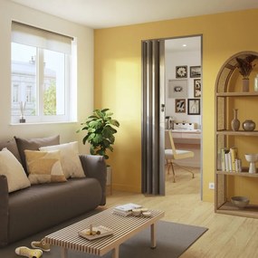 Porta a soffietto Daria in pvc grigio L 85 x H 214 cm