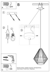 Lampadario a sospensione con filo DEMI 1xE27/60W/230V bianco