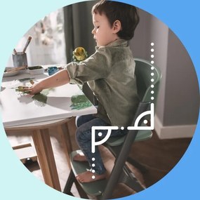 KINDERKRAFT SELECT - Sedia da pranzo per bambini 3in1 LIVY Premium Olive verde