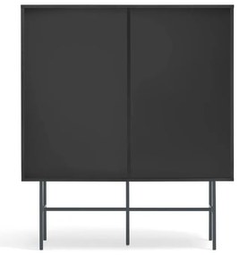 Cassettiera alta nero-antracite con ante scorrevoli 120x140 cm Nube - Teulat