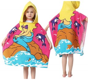 Poncho da spiaggia per bambini con sirena