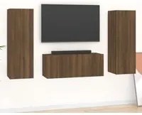 Set Mobili Porta TV 3 pz Rovere Marrone in Legno Multistrato cod mxl 20987