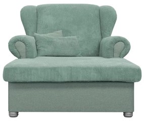 Chaise longue color menta con rivestimento in velluto a coste Lord – Ropez