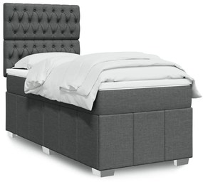 Giroletto A Molle Con Materasso Grigio Scuro 100x200 Cm Tessuto /