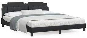 Giroletto Con Testiera Nero 180x200 Cm İn Similpelle /