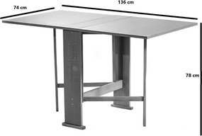 Tavolo da pranzo richiudibile in legno 136x74 cm SUSANNA Rovere